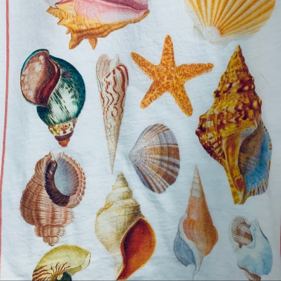 SeaShells across White Tee by Delias NWT - Picture 2 of 13
